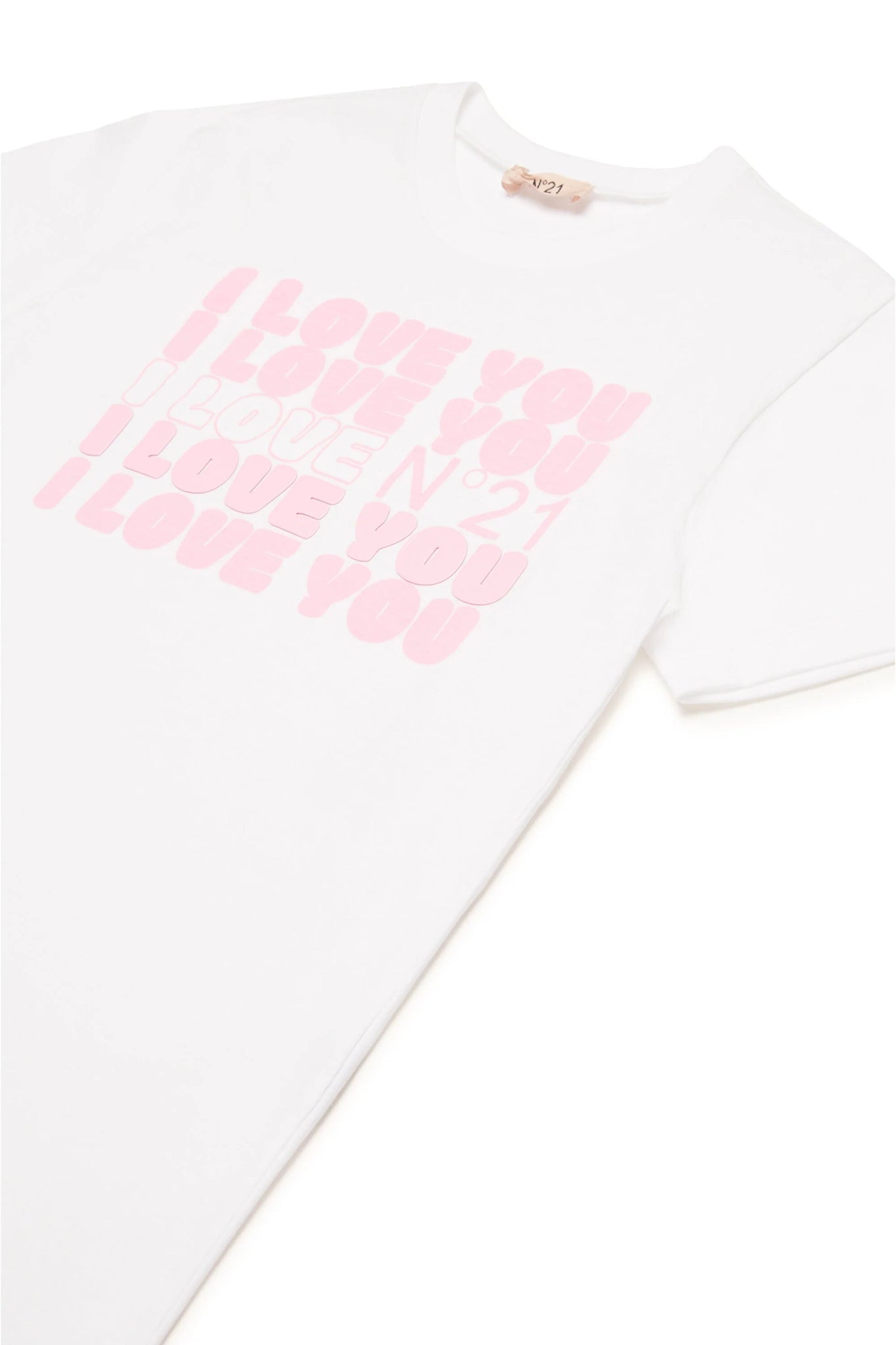 T - SHIRT CON SCRITTA I LOVE YOU ROSA N21 - Angel Luxury