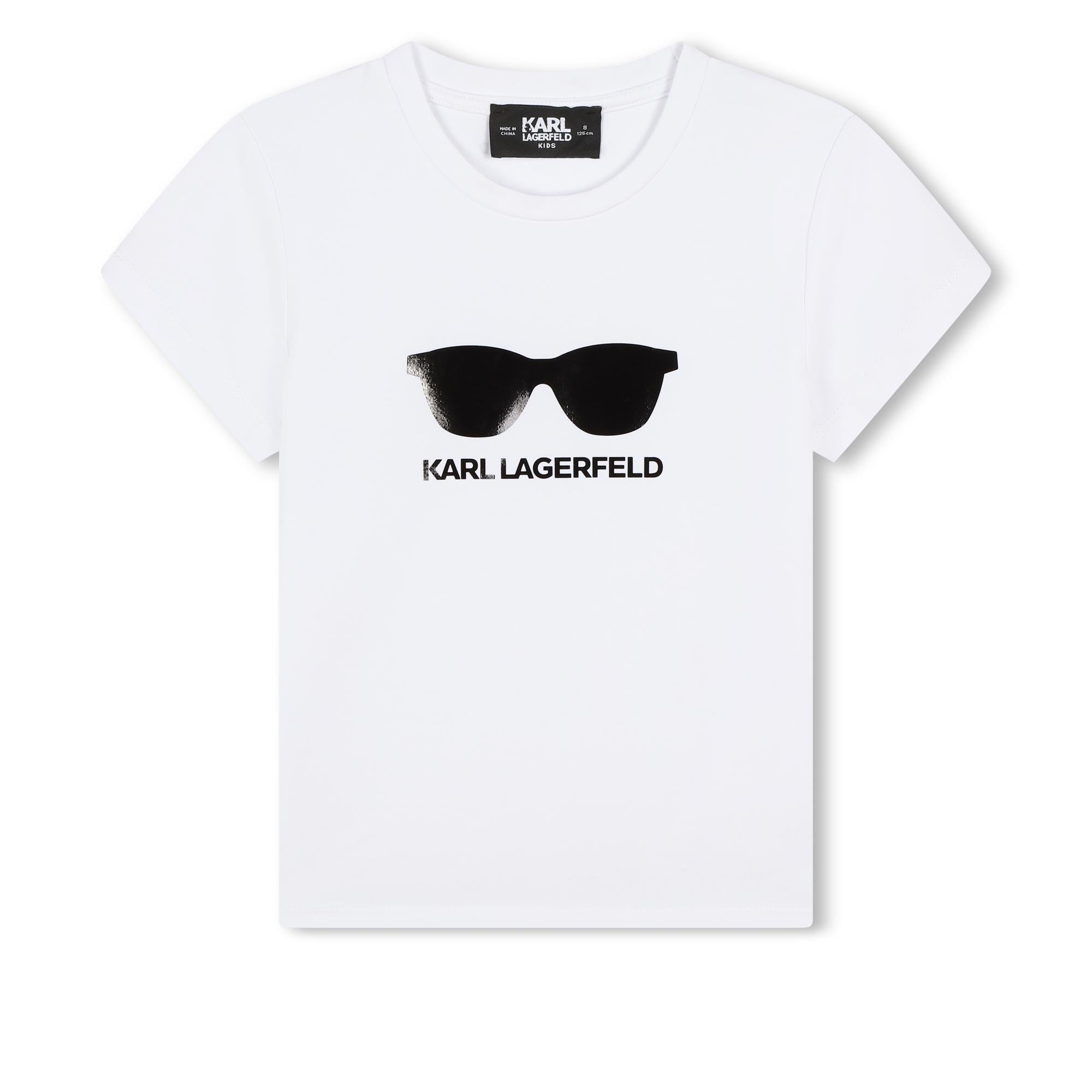 T - SHIRT CON STAMPA OCCHIALI KARL LAGERFELD - Angel Luxury