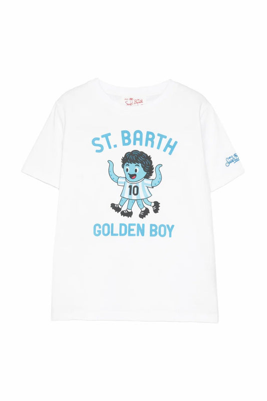 T - SHIRT CON STAMPA POLIPO MARADONA NAPOLI MC2 SAINT BARTH - Angel Luxury