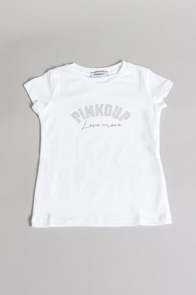 T-shirt con strass Pinko bianca - Angel Luxury