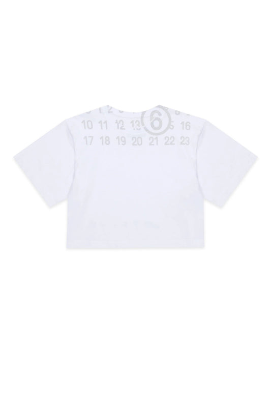 T - SHIRT CORTA BIANCA CON LOGO MAISON MARGIELA - Angel Luxury