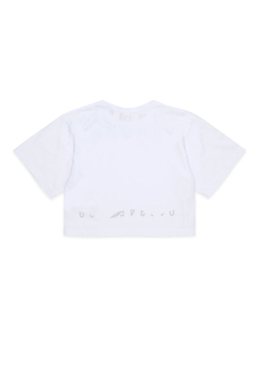 T - SHIRT CORTA BIANCA CON LOGO MAISON MARGIELA - Angel Luxury