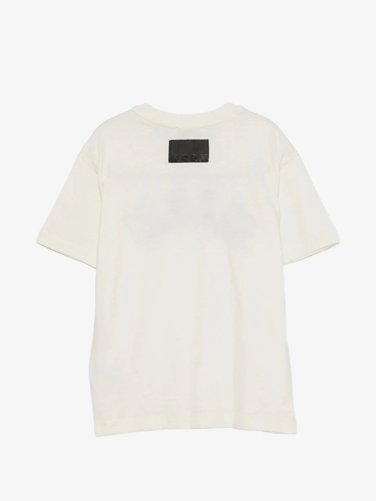 T-SHIRT CREMA CON LOGO NERO MSGM - Angel Luxury