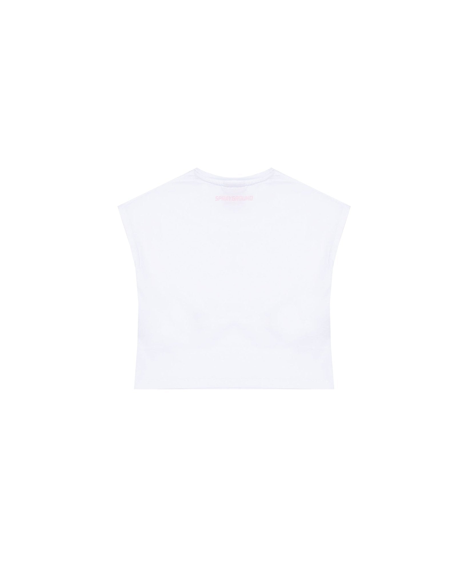 T - SHIRT CROP SPRAYGROUND BIANCA CON LOGO - Angel Luxury