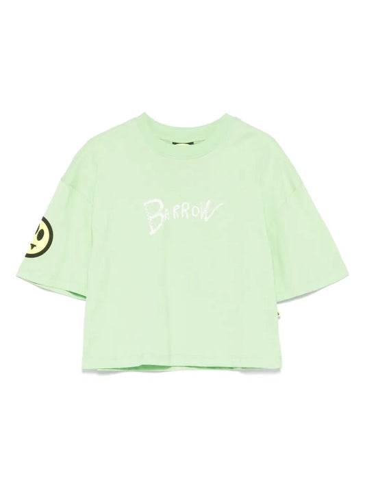 T - SHIRT CROP VERDE LIME BARROW - Angel Luxury