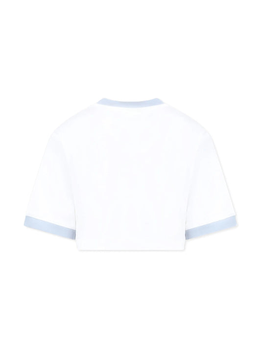 T - SHIRT CROPPED BIANCA - AZZURRA BARROW - Angel Luxury