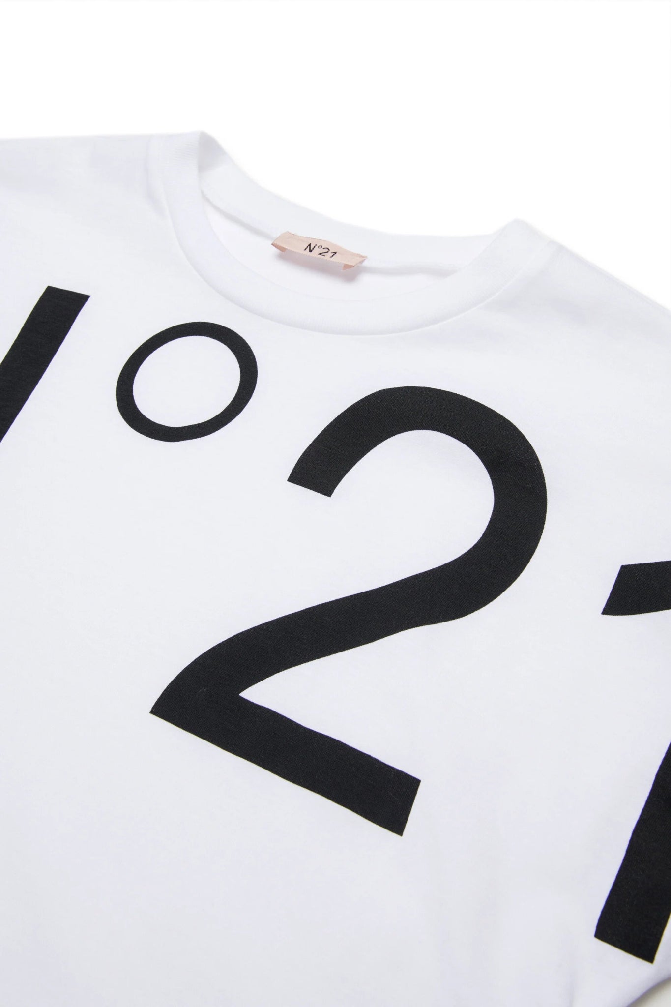 T - SHIRT CROPPED BIANCA CON LOGO NERO N21 - Angel Luxury