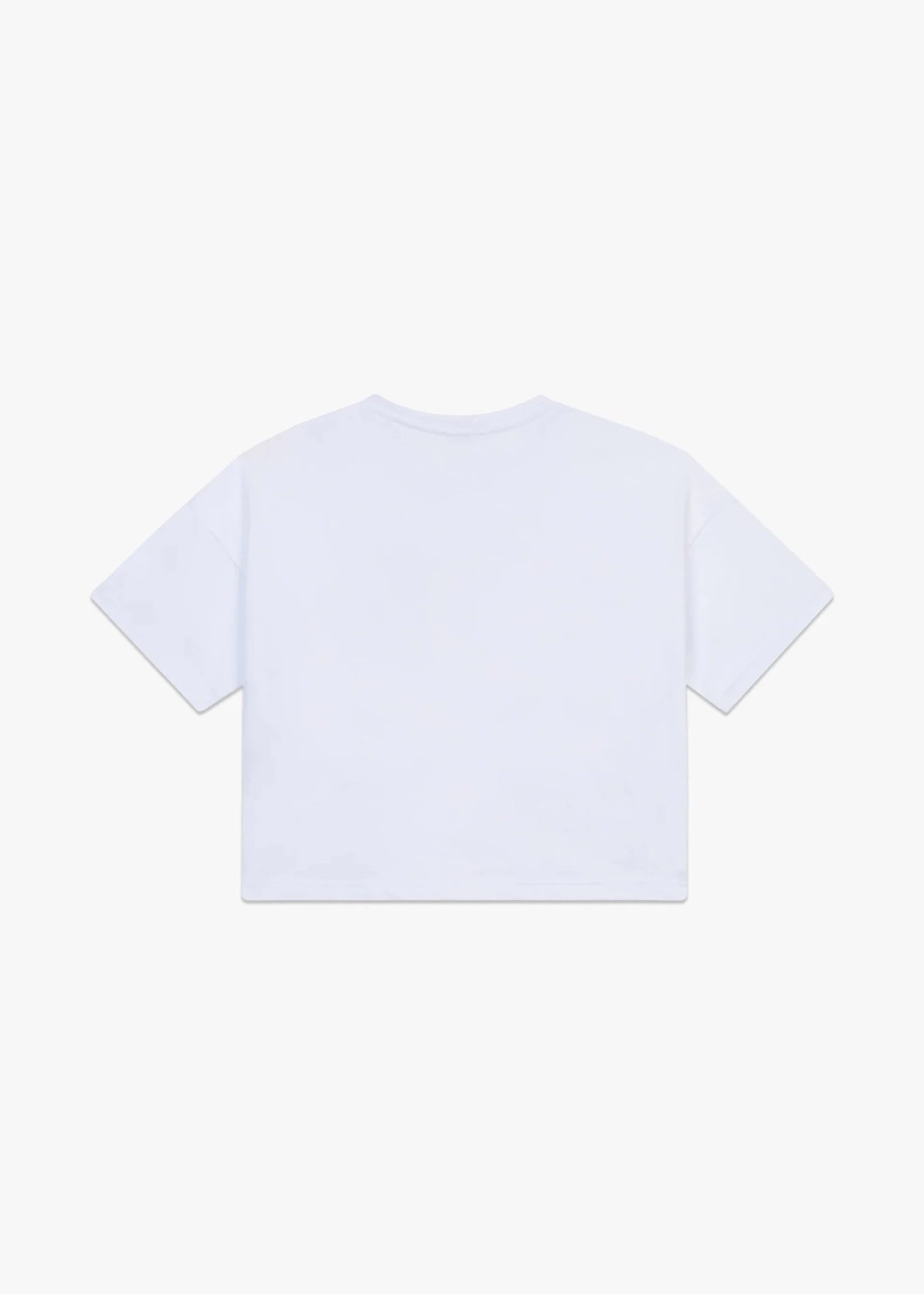 T - SHIRT CROPPED BIANCA CON LOGO ROSA GCDS - Angel Luxury