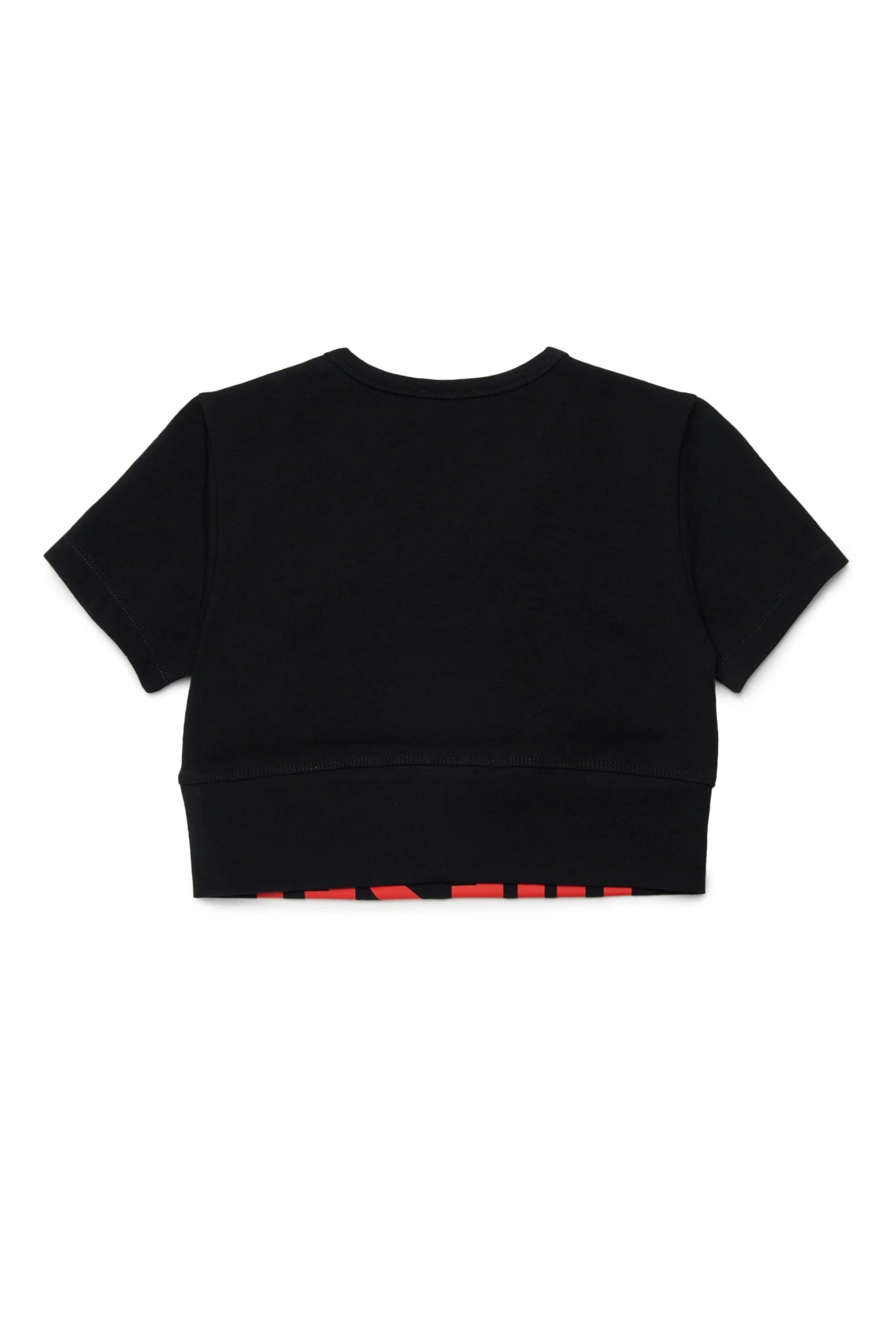 T - SHIRT CROPPED NERA CON LOGO DIESEL ROSSO - Angel Luxury