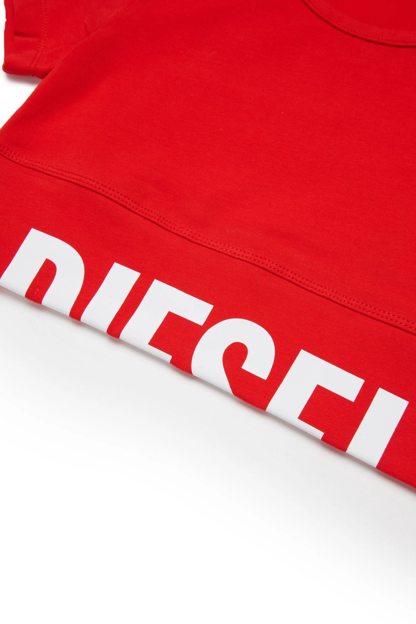 T - SHIRT CROPPED ROSSA CON LOGO BINACO DIESEL - Angel Luxury