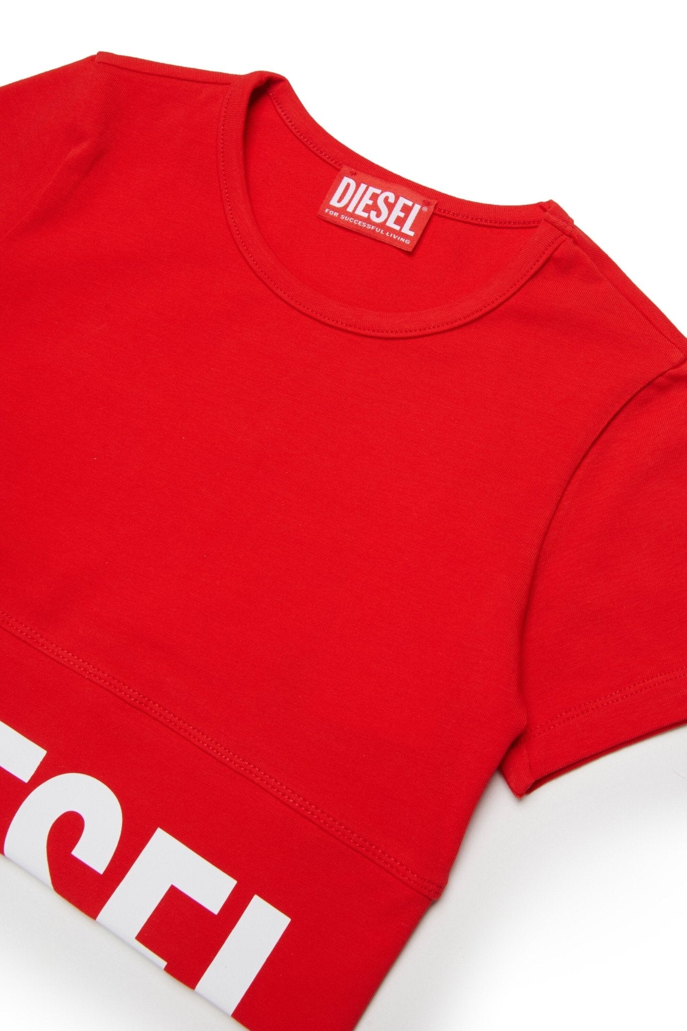 T - SHIRT CROPPED ROSSA CON LOGO BINACO DIESEL - Angel Luxury