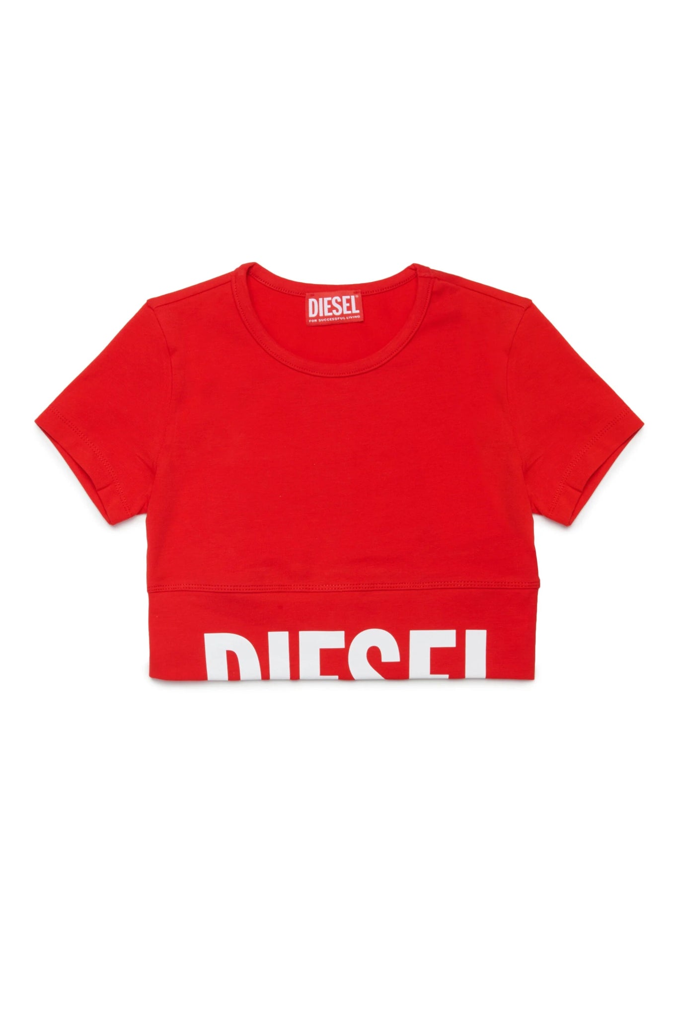 T - SHIRT CROPPED ROSSA CON LOGO BINACO DIESEL - Angel Luxury