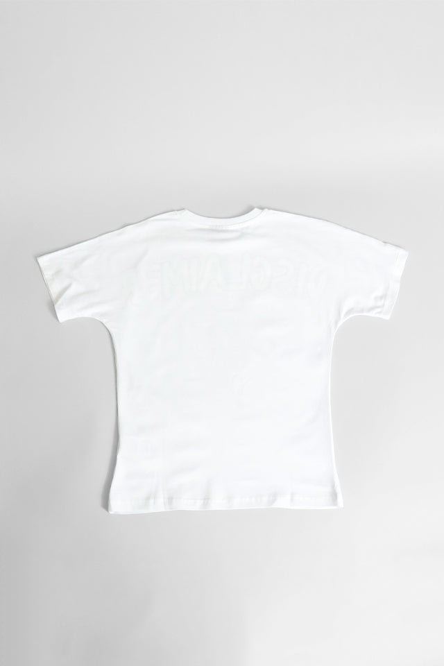 T-shirt Disclaimer bianca scritta bandana - Angel Luxury