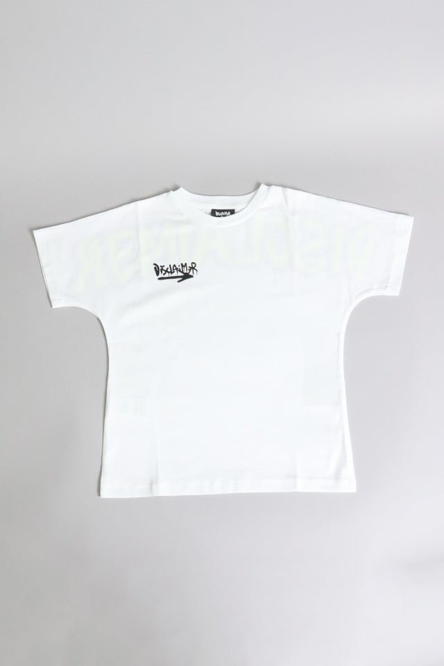 T-shirt Disclaimer bianca scritta fluo - Angel Luxury
