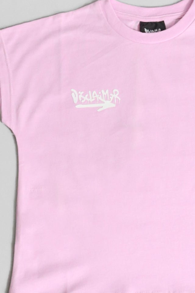 T-shirt Disclaimer rosa scritta fuxia - Angel Luxury