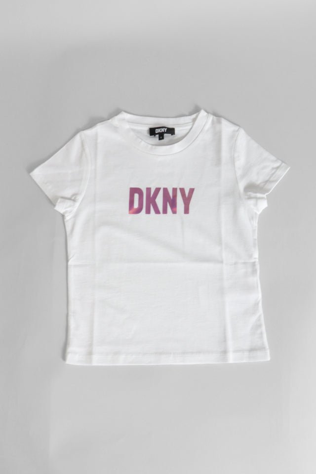 T-shirt DKNY bianca e rosa - Angel Luxury