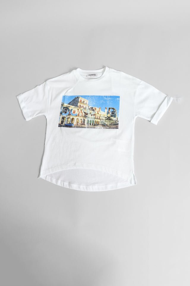 T-shirt Dondup bianca con stampa - Angel Luxury