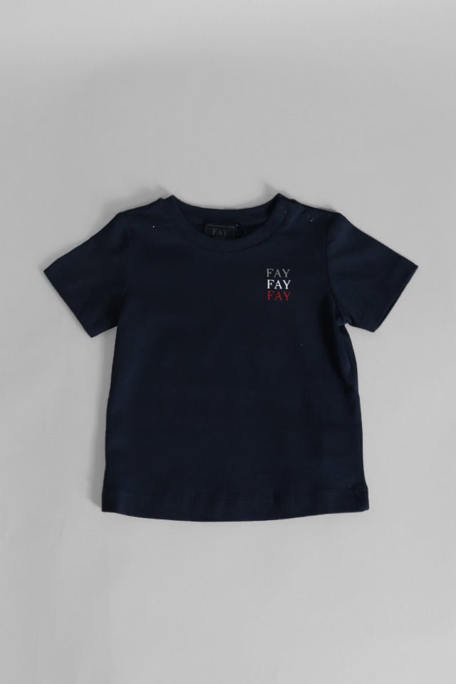T-shirt Fay blu con logo - Angel Luxury
