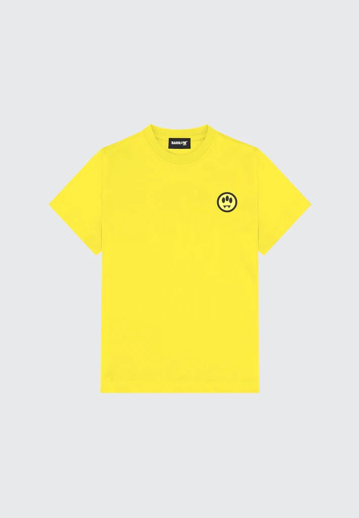 T - SHIRT GIALLA CON LOGO NERO SUL RETRO BARROW - Angel Luxury