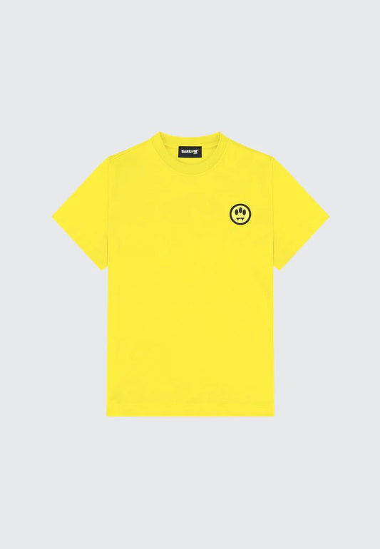 T - SHIRT GIALLA CON LOGO NERO SUL RETRO BARROW - Angel Luxury
