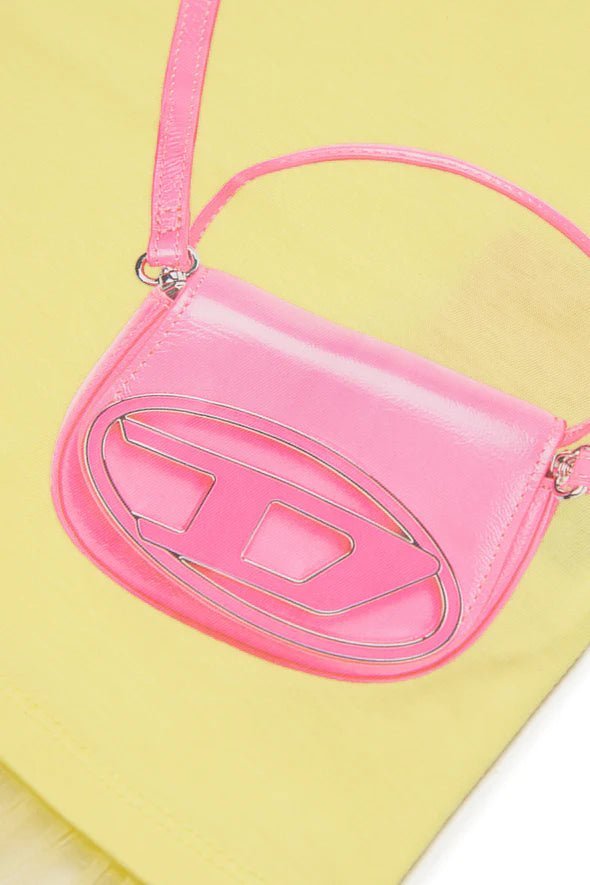 T - SHIRT GIALLA CON STAMPA A BORSA DIESEL - Angel Luxury