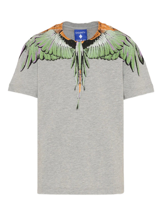 T - SHIRT GRIGIA CON STAMPA ALI MARCELO BURLON - Angel Luxury