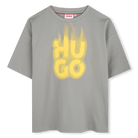 T - SHIRT GRIGIA LOGO GIALLO HUGO - Angel Luxury