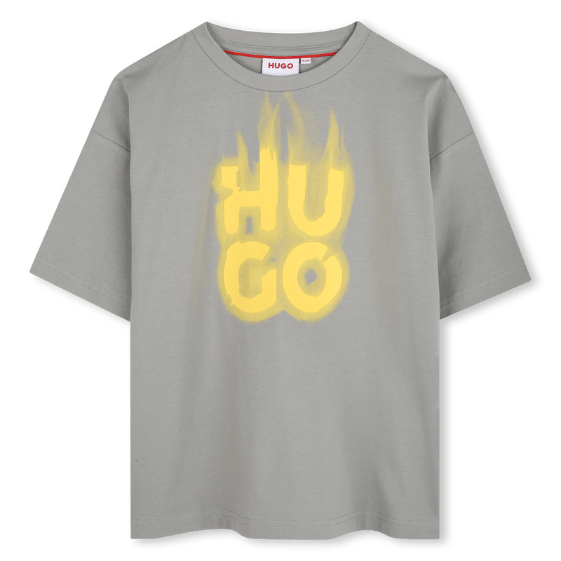 T - SHIRT GRIGIA LOGO GIALLO HUGO - Angel Luxury