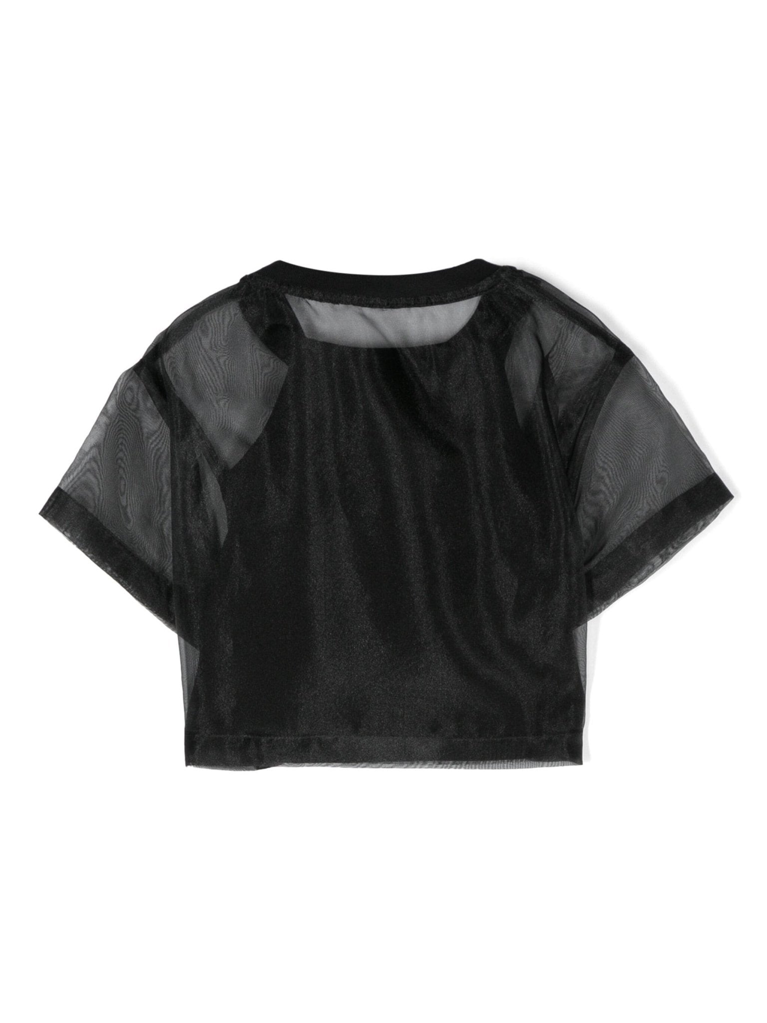 T - SHIRT IN ORGANZA NERO ELISABETTA FRANCHI - Angel Luxury