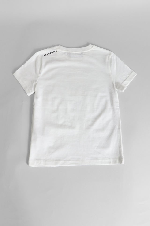 T-shirt Karl Lagerfeld bianca con logo - Angel Luxury