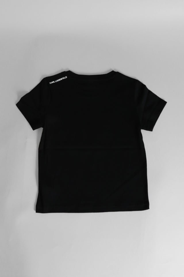T-shirt Karl Lagerfeld nera con logo - Angel Luxury