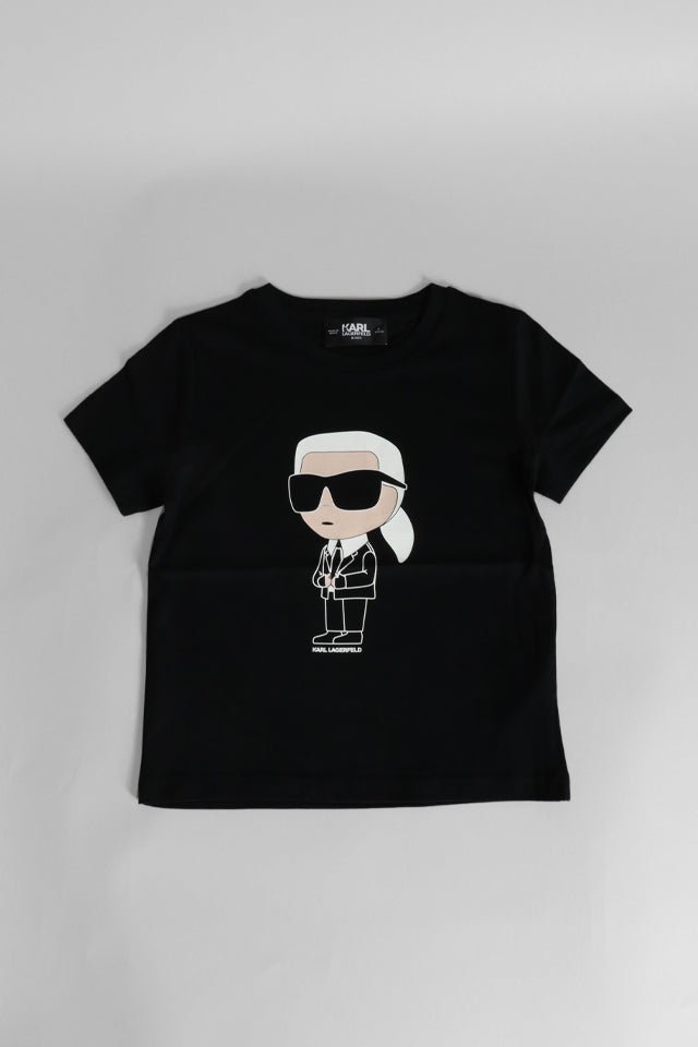 T-shirt Karl Lagerfeld nera con logo - Angel Luxury