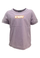 T - SHIRT LILLA CON LOGO ARANCIO K - WAY - Angel Luxury