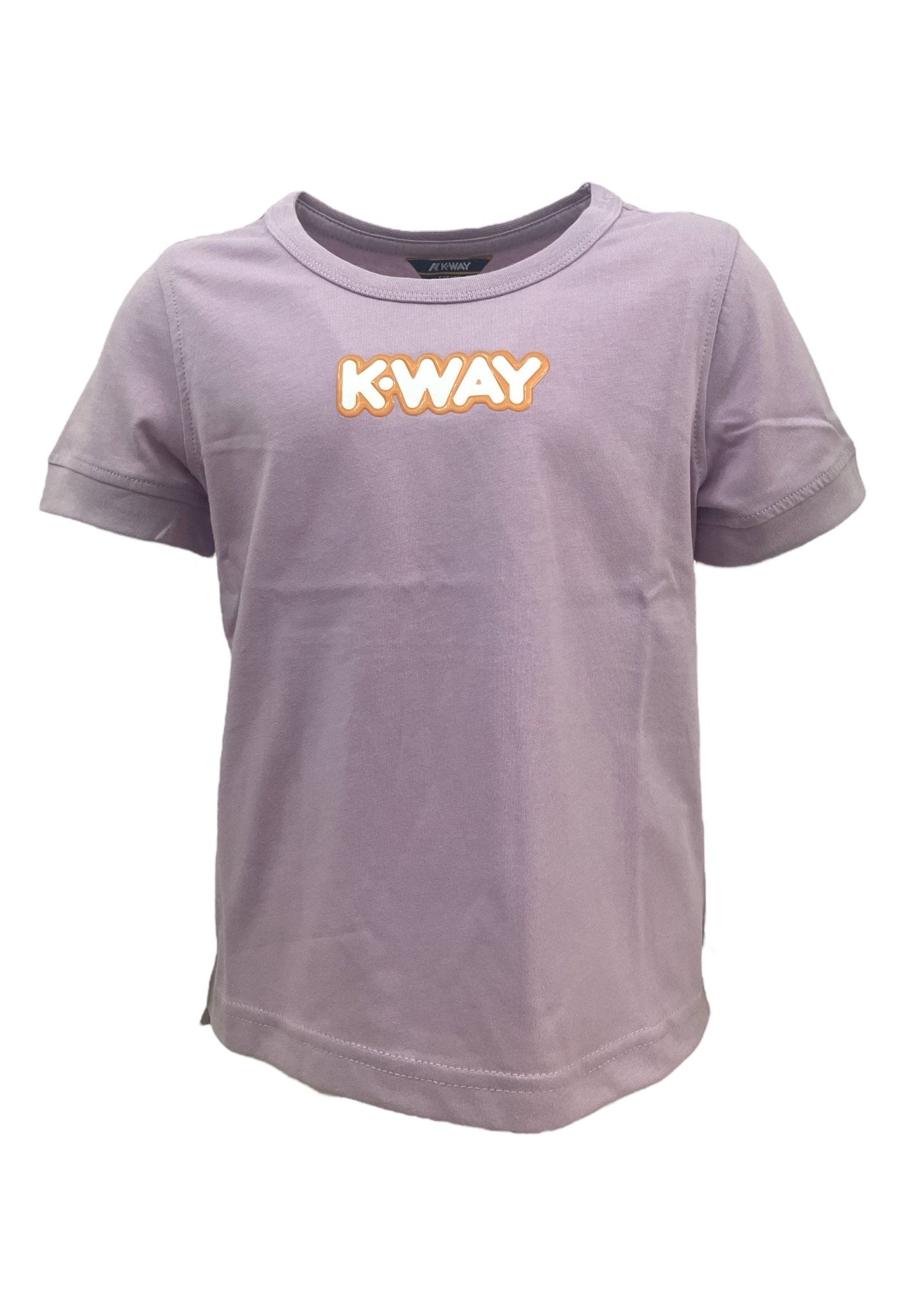T - SHIRT LILLA CON LOGO ARANCIO K - WAY - Angel Luxury