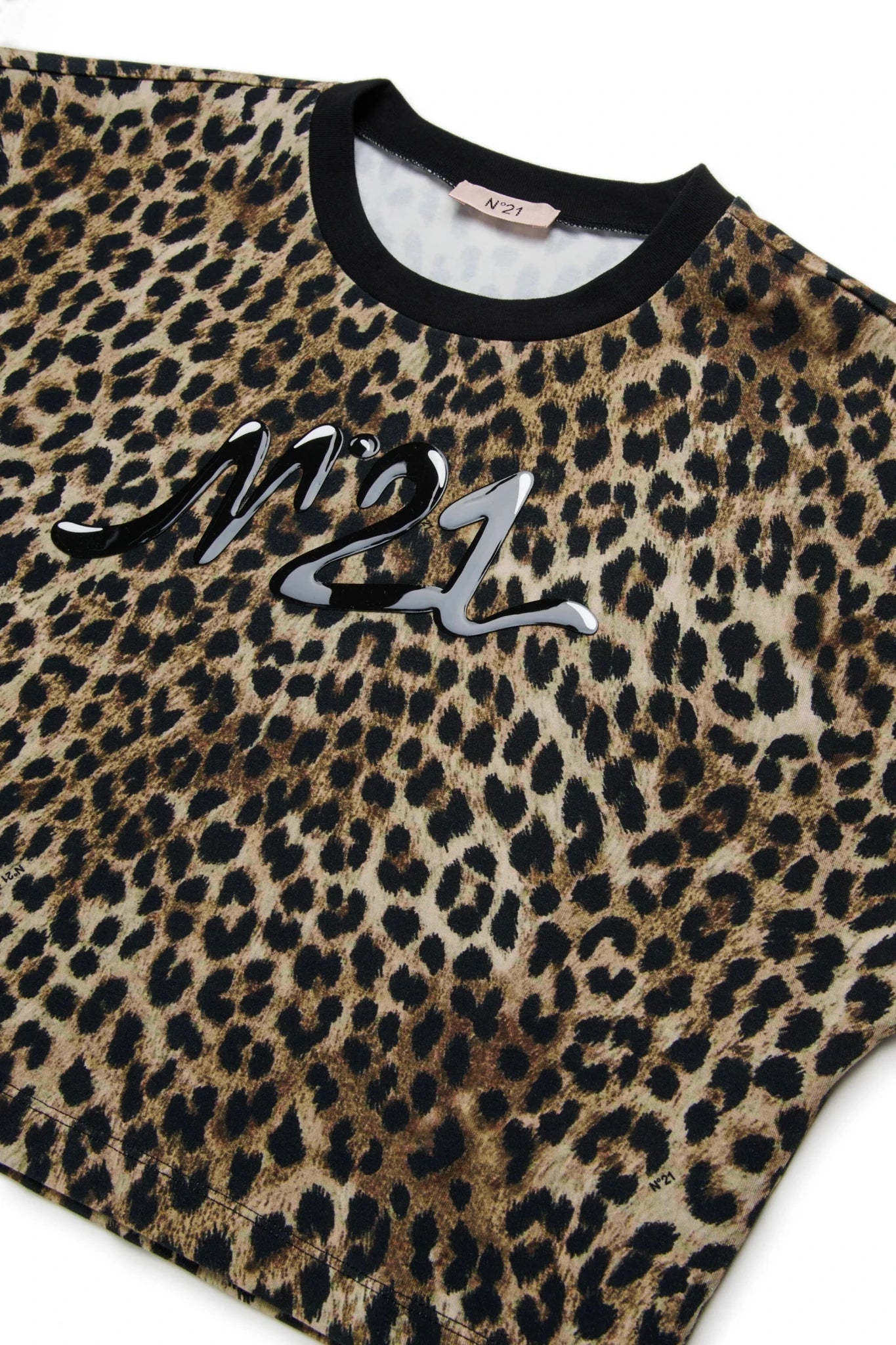 T - SHIRT MACULATA CON LOGO GOMMATO NERO N21 - Angel Luxury
