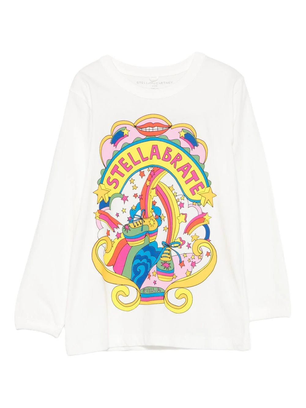 T - SHIRT MANICA LUNGA BIANCA CON FANTASIA STELLA MCCARTNEY - Angel Luxury