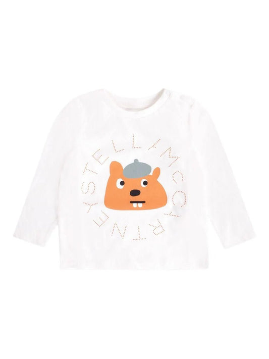 T - SHIRT MANICA LUNGA BIANCA CON ORSO STELLA MCCARTNEY - Angel Luxury