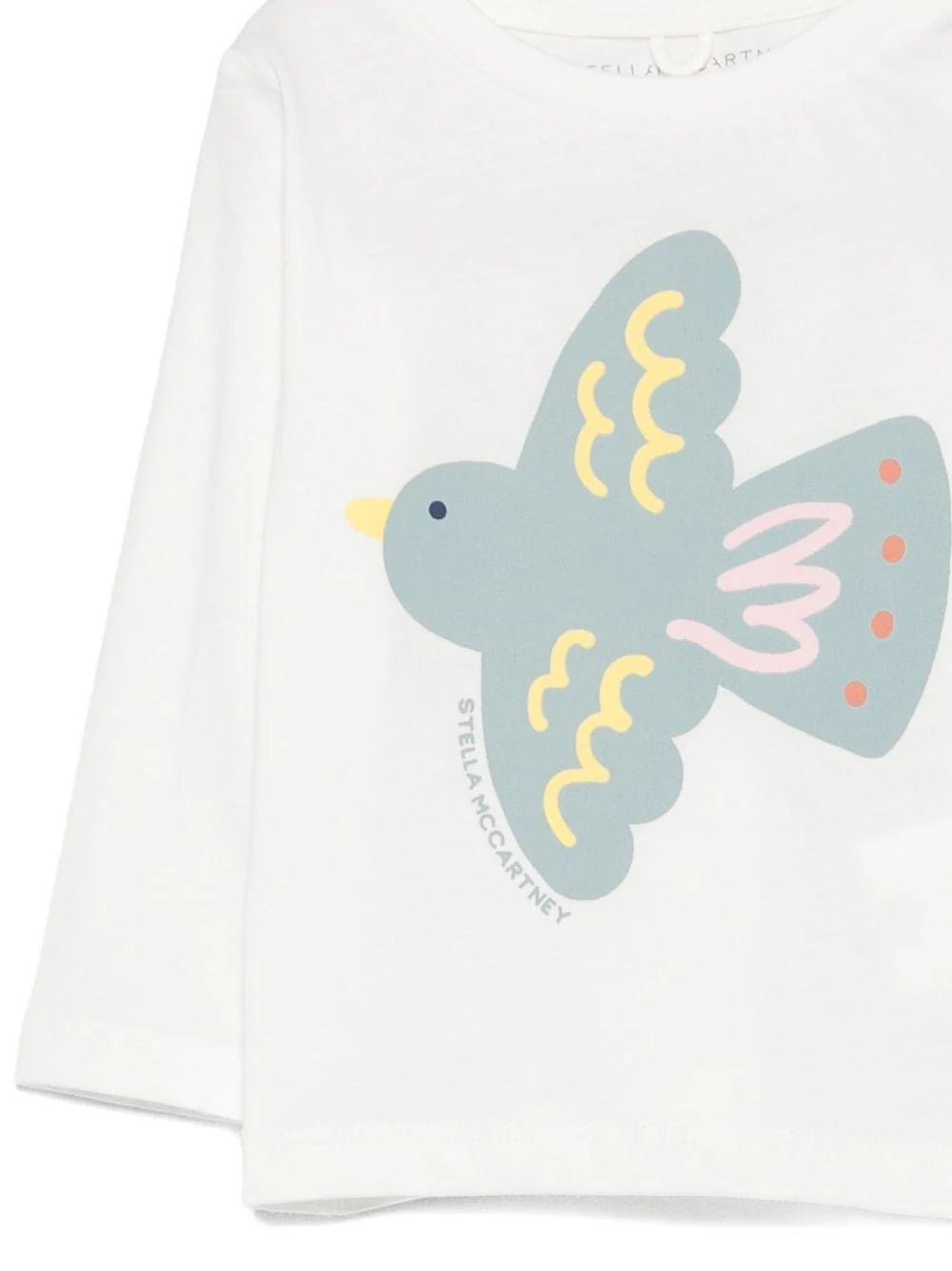 T - SHIRT MANICA LUNGA BIANCA CON STAMPA UCCELLO STELLA MCCARTNEY - Angel Luxury