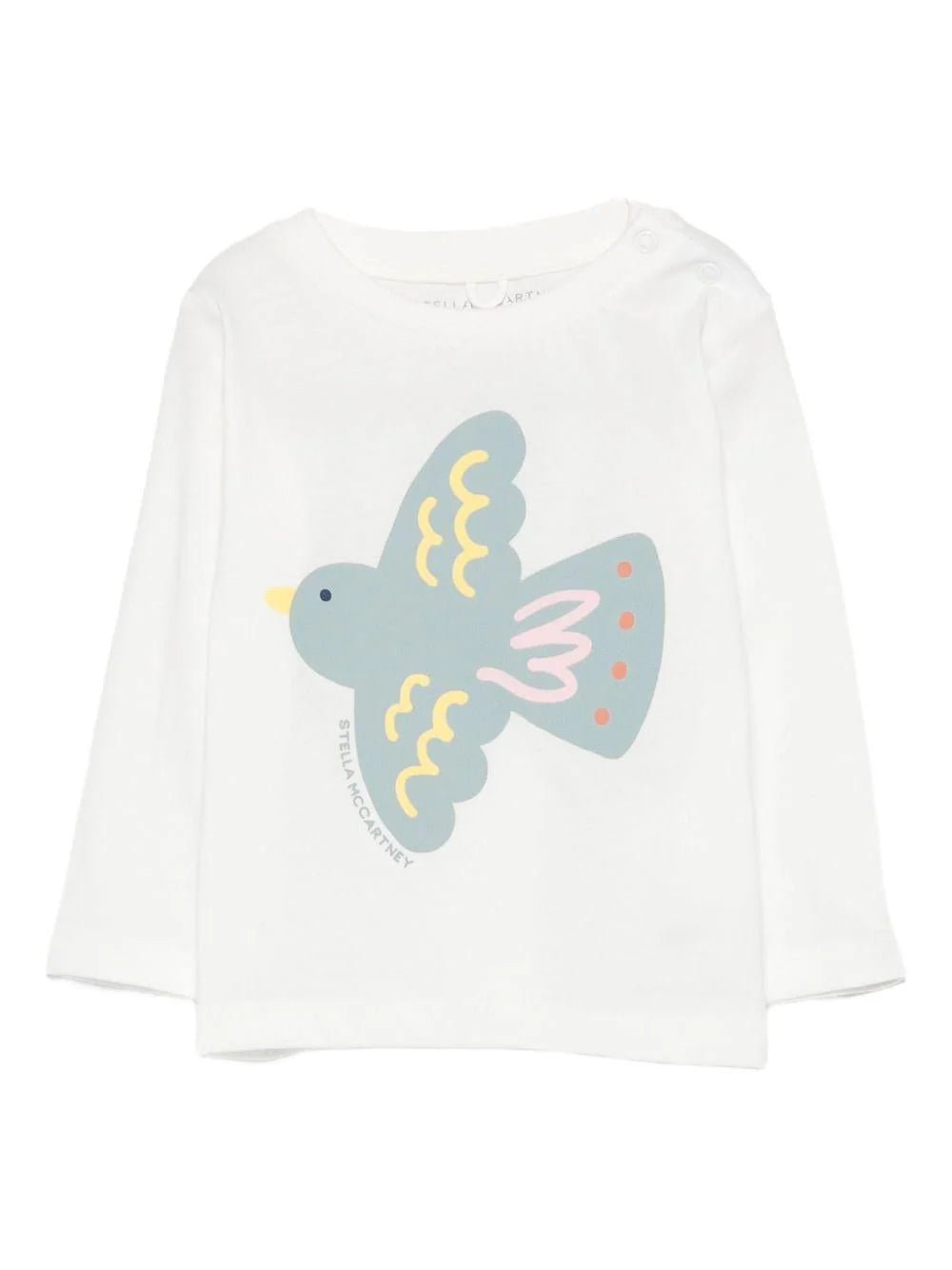 T - SHIRT MANICA LUNGA BIANCA CON STAMPA UCCELLO STELLA MCCARTNEY - Angel Luxury