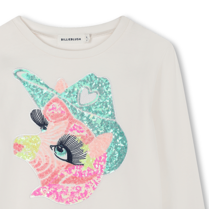T - SHIRT MANICA LUNGA CON FANTASIA IN PAILLETTES BILLIEBLUSH - Angel Luxury
