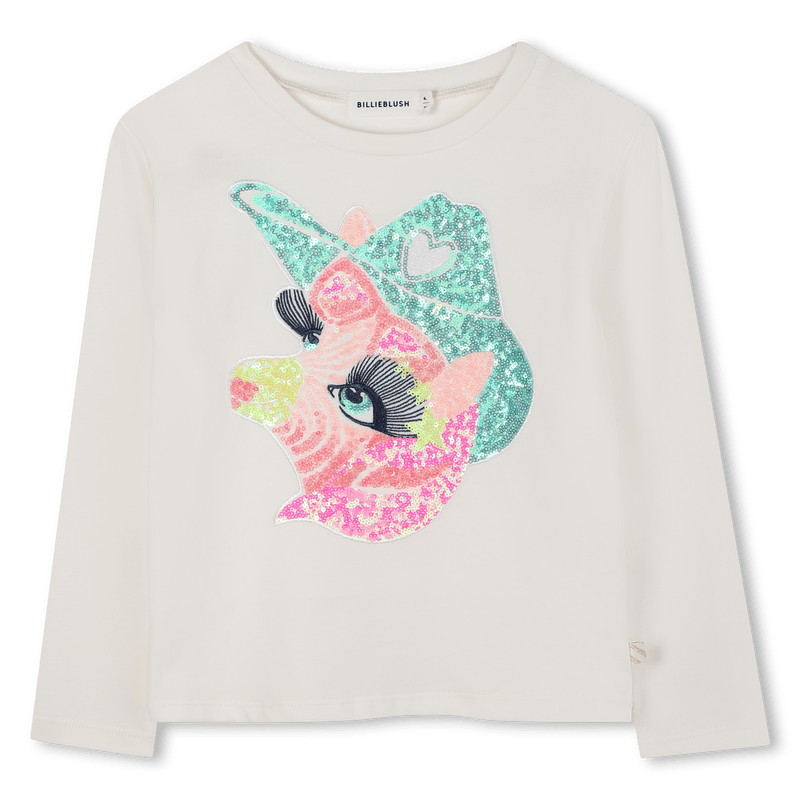 T - SHIRT MANICA LUNGA CON FANTASIA IN PAILLETTES BILLIEBLUSH - Angel Luxury