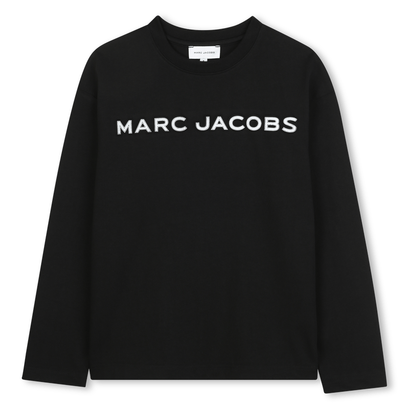 T - SHIRT MANICA LUNGA NERA CON LOGO BIANCO MARC JACOBS - Angel Luxury