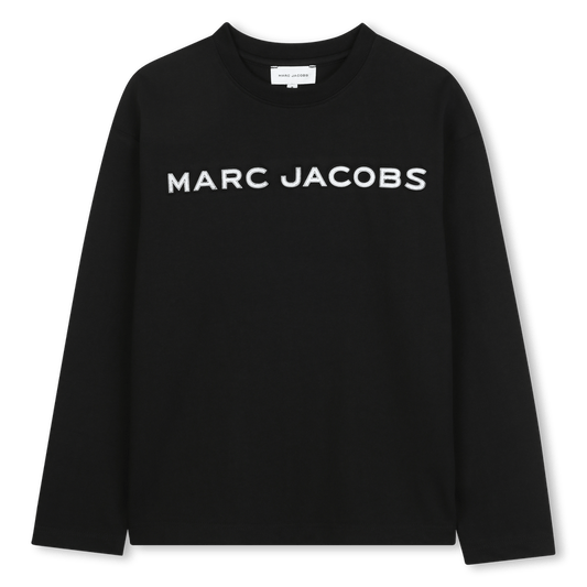 T - SHIRT MANICA LUNGA NERA CON LOGO BIANCO MARC JACOBS - Angel Luxury