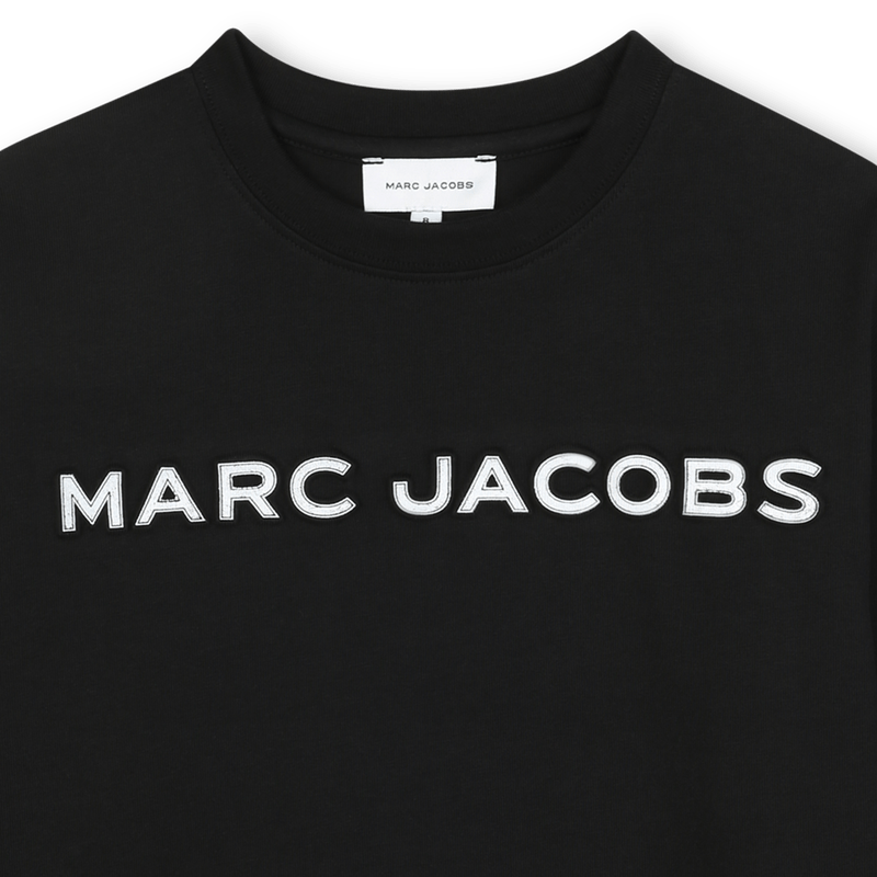 T - SHIRT MANICA LUNGA NERA CON LOGO BIANCO MARC JACOBS - Angel Luxury