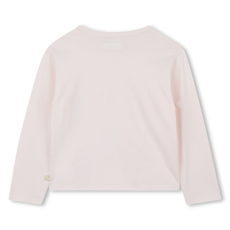 T - SHIRT MANICA LUNGA ROSA CON LOGO IN STRASS BILLIEBLUSH - Angel Luxury