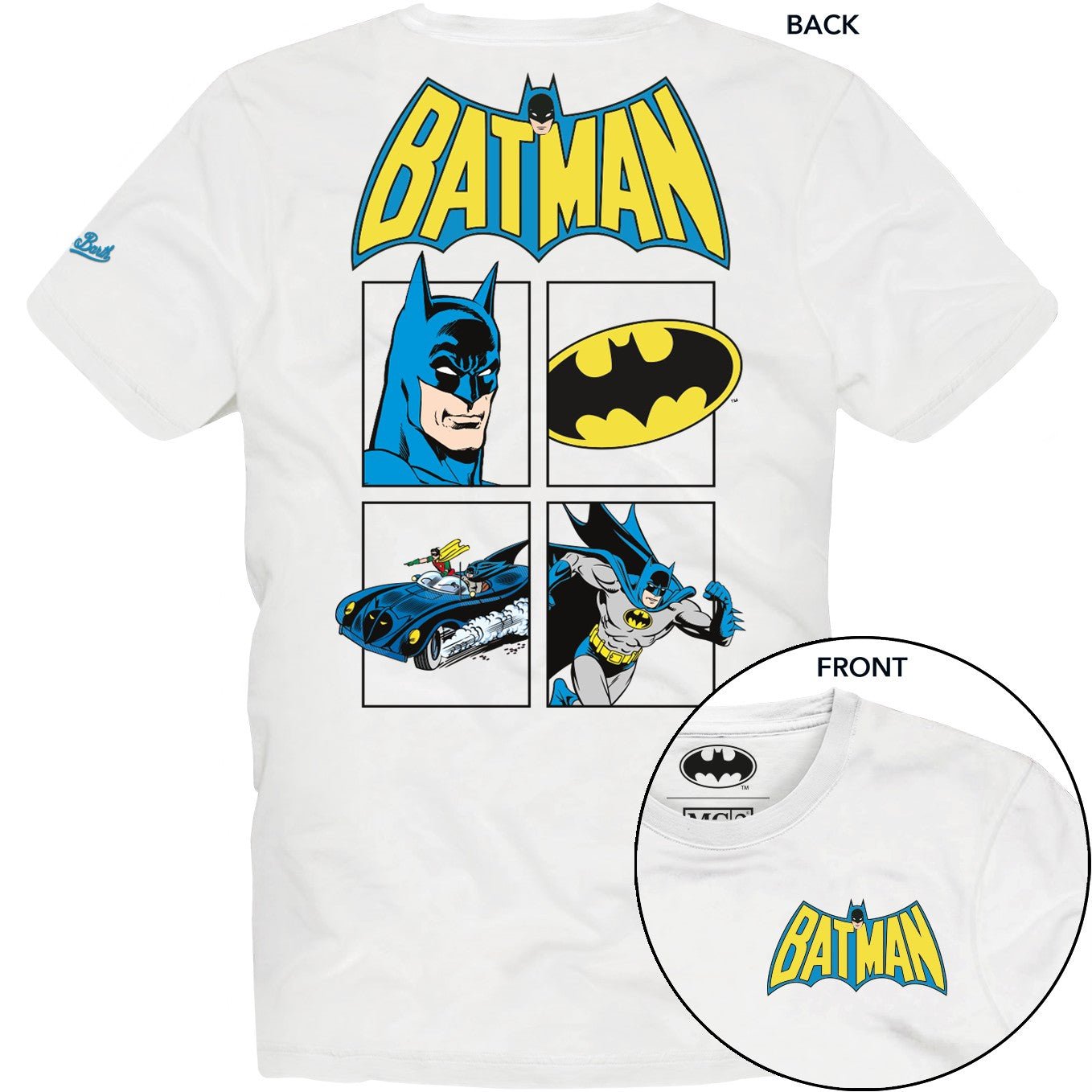 T - SHIRT MC2 SAINT BARTH BIANCA CON STAMPA DI BATMAN SUL RETRO - Angel Luxury
