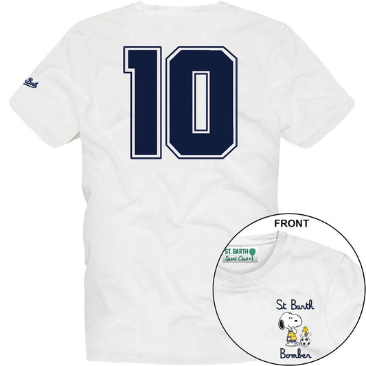 T - SHIRT MC2 SAINT BARTH BIANCA CON STAMPA NUMERO 10 SUL RETRO - Angel Luxury