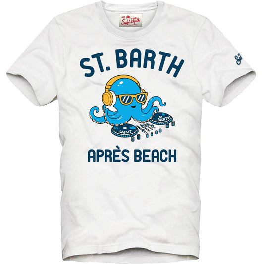 T - SHIRT MC2 SAINT BARTH BIANCA CON STAMPA POLPO DJ - Angel Luxury