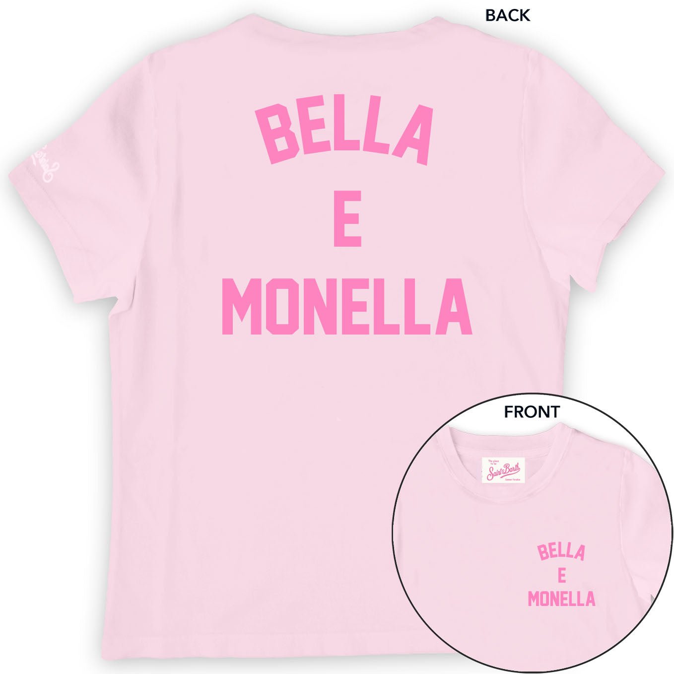 T - SHIRT MC2 SAINT BARTH ROSA CON STAMPA BELLA E MONELLA - Angel Luxury