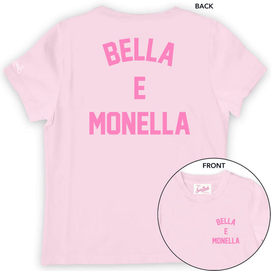 T - SHIRT MC2 SAINT BARTH ROSA CON STAMPA BELLA E MONELLA - Angel Luxury